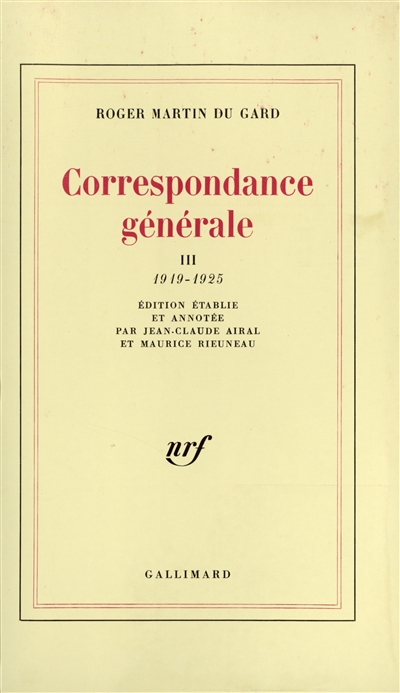 Correspondance générale,3 - 