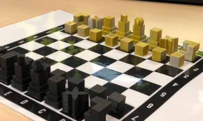 jeu d'échecs style bauhaus